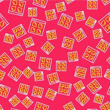 Line Browser files icon isolated seamless pattern on red background. Vector 스톡 일러스트
