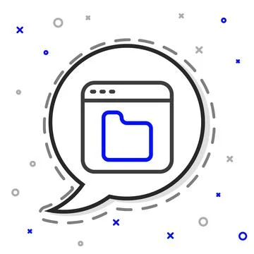 Line Browser files icon isolated on white background. Colorful outline concept 스톡 일러스트