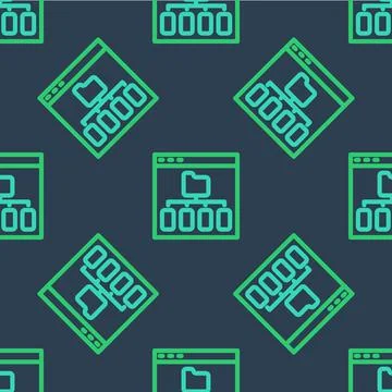 Line Browser files icon isolated seamless pattern on blue background. Vector Illustrazione stock
