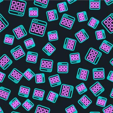 Line Browser files icon isolated seamless pattern on black background. Vector Illustrazione stock