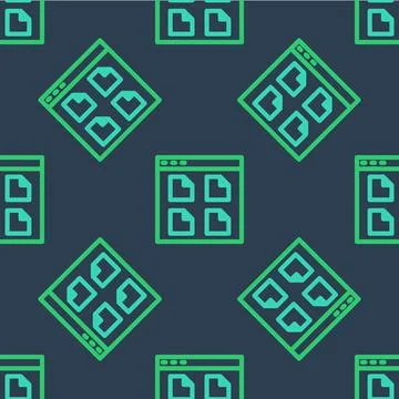 Line Browser files icon isolated seamless pattern on blue background. Vector Stock Illustration