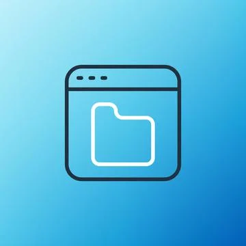 Line Browser files icon isolated on blue background. Colorful outline concept Stock Illustration