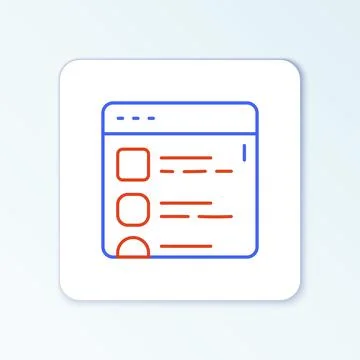 Line Browser files icon isolated on white background. Colorful outline concept Stock Illustration