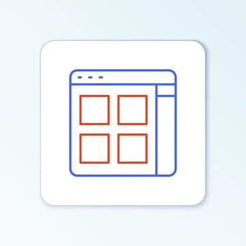 Line Browser files icon isolated on white background. Colorful outline concept Stockillustratie