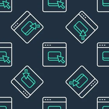 Line Browser files icon isolated seamless pattern on black background. Vector 스톡 일러스트