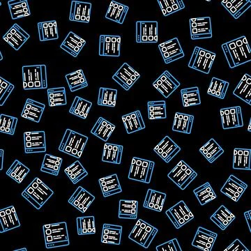 Line Browser files icon isolated seamless pattern on black background. Vector Illustrazione stock