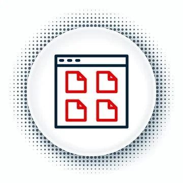 Line Browser files icon isolated on white background. Colorful outline conc.. 스톡 일러스트