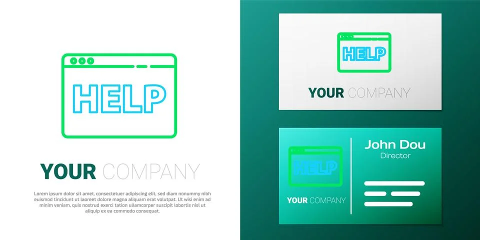 Line Browser help icon isolated on white background. Internet communication Stock Illustration