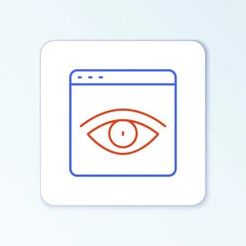 Line Browser incognito window icon isolated on white background. Colorful Stock Illustration