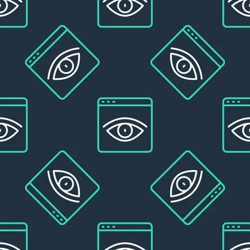 Line Browser incognito window icon isolated seamless pattern on black background Stock Illustration