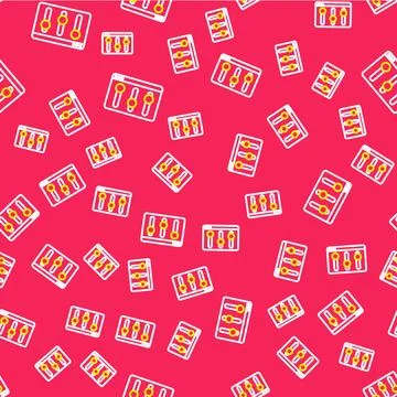Line Browser setting icon isolated seamless pattern on red background. Adju.. Stock Illustration