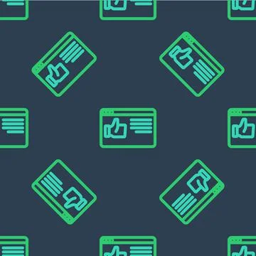 Line Browser window icon isolated seamless pattern on blue background. Vector Stockillustratie