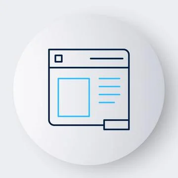 Line Browser window icon isolated on white background. Colorful outline concept Stock Illustration