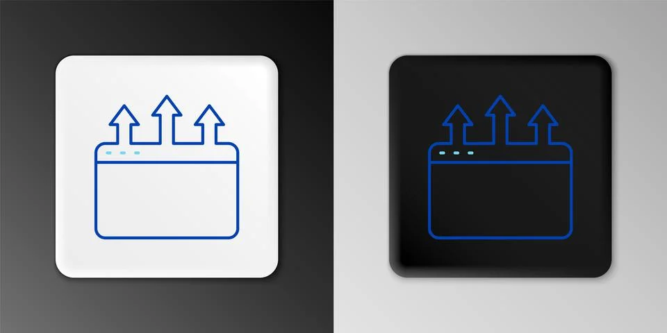 Line Browser window icon isolated on grey background. Colorful outline concept Stock Illustration