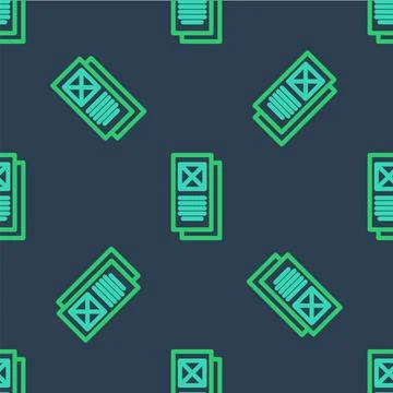 Line Browser window icon isolated seamless pattern on blue background. Vector Stock Illustration