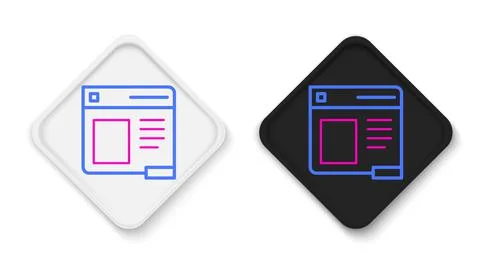 Line Browser window icon isolated on white background. Colorful outline concept Stock Illustration