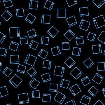 Line Browser window icon isolated seamless pattern on black background. Vector イラスト素材