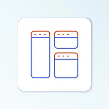 Line Browser window icon isolated on white background. Colorful outline concept Stock Illustration
