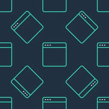 Line Browser window icon isolated seamless pattern on black background. Vector 库存插图