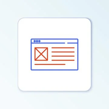 Line Browser window icon isolated on white background. Colorful outline concept Stock Illustration
