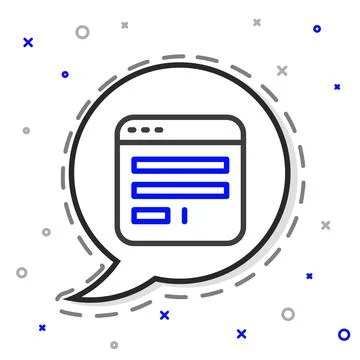 Line Browser window icon isolated on white background. Colorful outline concept Stock Illustration