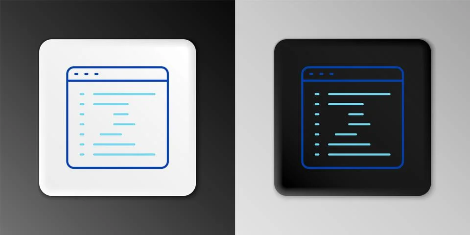 Line Browser window icon isolated on grey background. Colorful outline concept Stock Illustration