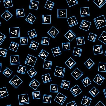 Line Browser window icon isolated seamless pattern on black background. Vector イラスト素材