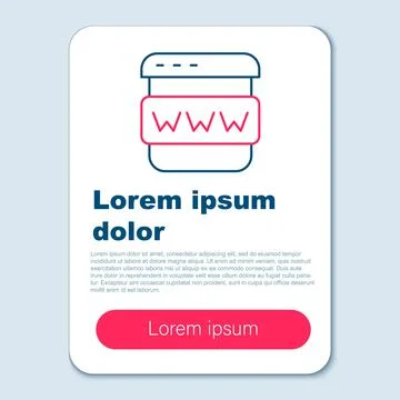 Line Browser window icon isolated on grey background. Colorful outline concep Stock Illustration