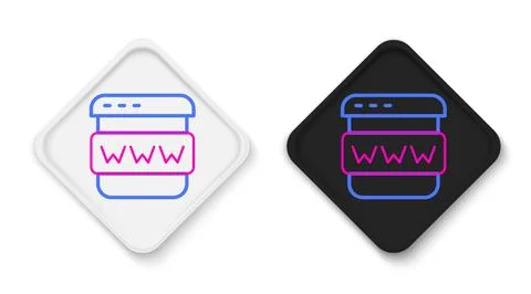 Line Browser window icon isolated on white background. Colorful outline concept Stock Illustration