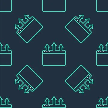 Line Browser window icon isolated seamless pattern on black background.  Vect Illustrazione stock