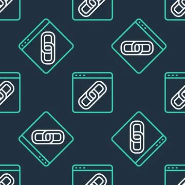 Line Browser window icon isolated seamless pattern on black background.  Vect Illustrazione stock