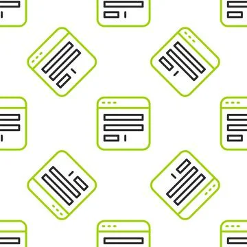 Line Browser window icon isolated seamless pattern on white background.  Vect Stock Illustration