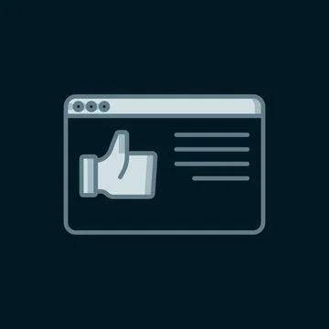 Line Browser window icon isolated on black background. Flat filled outline .. Stock Illustration