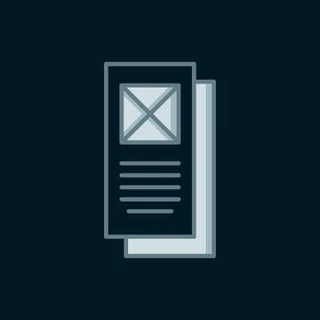 Line Browser window icon isolated on black background. Flat filled outline .. Stock Illustration