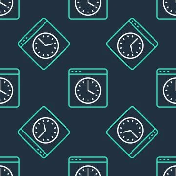 Line Browser window icon isolated seamless pattern on black background.  Vect Illustrazione stock