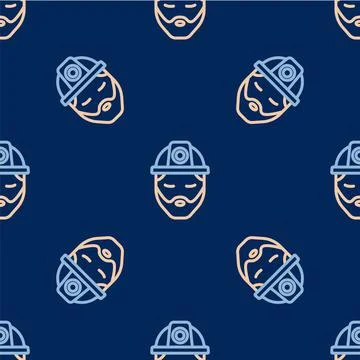 Line Builder icon isolated seamless pattern on blue background. Construction Stockillustratie