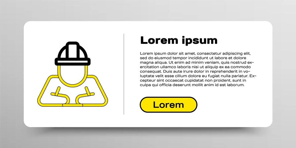 Line Builder icon isolated on white background. Construction worker. Colorful Stock Illustration