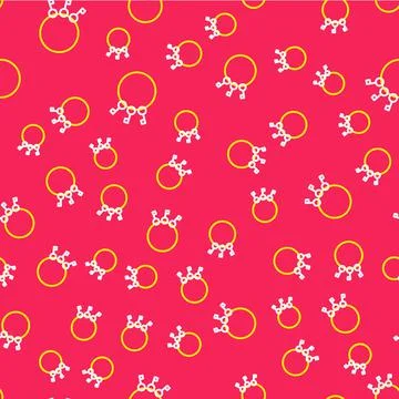 Line Bunch of keys icon isolated seamless pattern on red background. Vector Stock Illustration