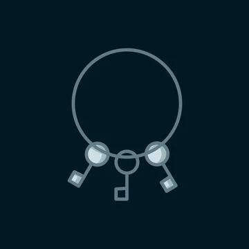 Line Bunch of keys icon isolated on black background. Flat filled outline s.. Stock Illustration