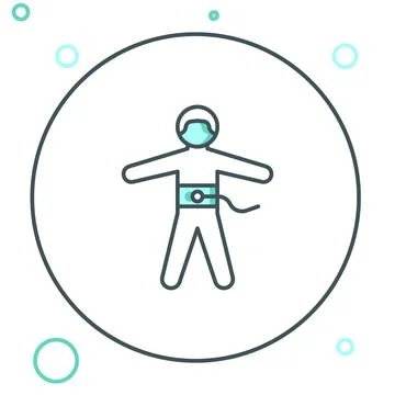 Line Bungee jumping icon isolated on white background. Colorful outline con.. Stock Illustration