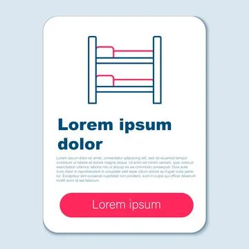 Line Bunk bed icon isolated on grey background. Colorful outline concept. Vector 库存插图