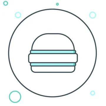 Line Burger icon isolated on white background. Hamburger icon. Cheeseburger.. Stock Illustration