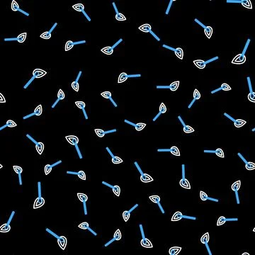 Line Burning match with fire icon isolated seamless pattern on black backgrou Stock Illustration