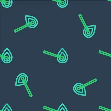 Line Burning match with fire icon isolated seamless pattern on blue background 스톡 일러스트