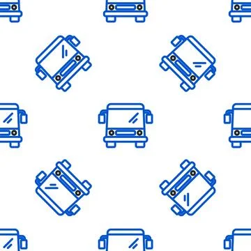 Line Bus icon isolated seamless pattern on white background. Transportation c Illustrazione stock