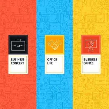 Line Business Office Patterns Set Stock Illustration