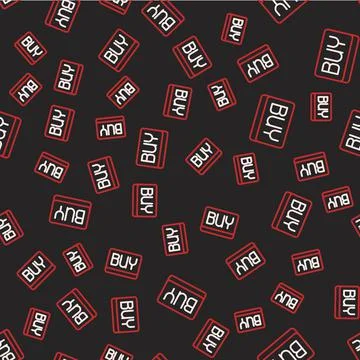 Line Buy button icon isolated seamless pattern on black background. Financial Stock Illustration