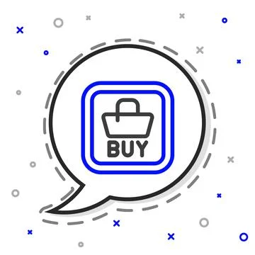 Line Buy button icon isolated on white background. Financial and stock Stock Illustration