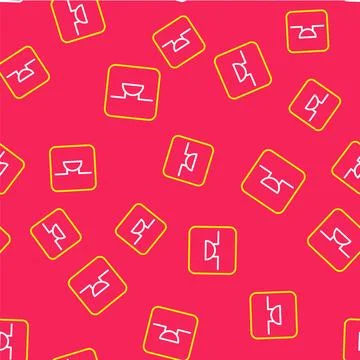 Line Buzzer in electronic circuit icon isolated seamless pattern on red Stock Illustration