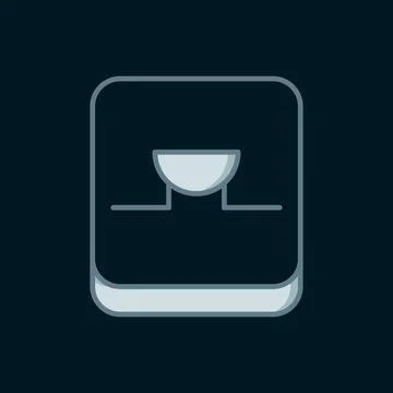 Line Buzzer in electronic circuit icon isolated on black background. Flat f.. Stock Illustration